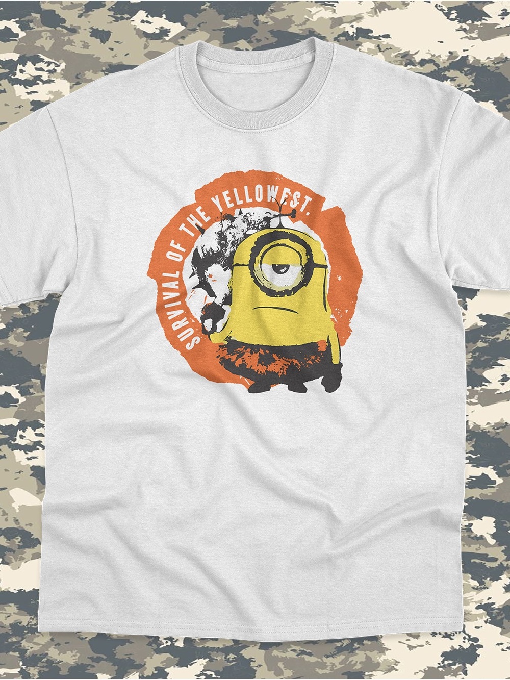 Minions Halloween White Graphic Minion Tee - Yellow & Orange Print